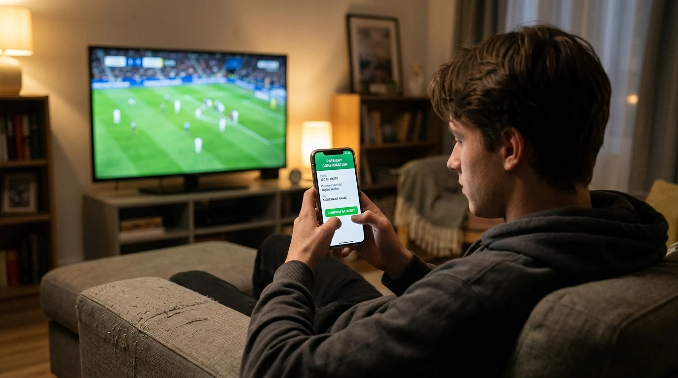 Jeton Wallet mobilapp brukt for sportsbetting på smarttelefon